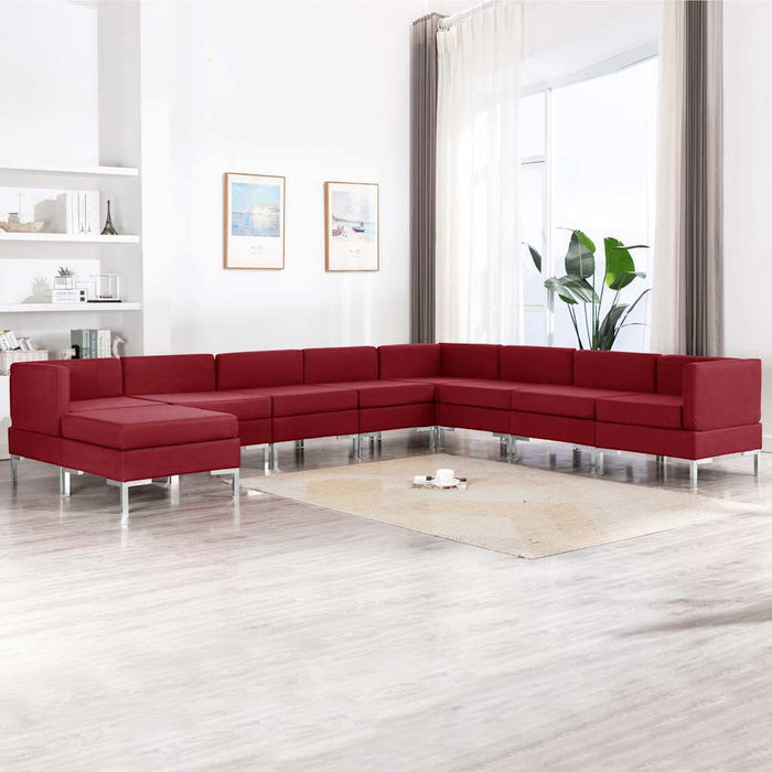 Set de canapele, 9 piese, bordo, material textil WALTI