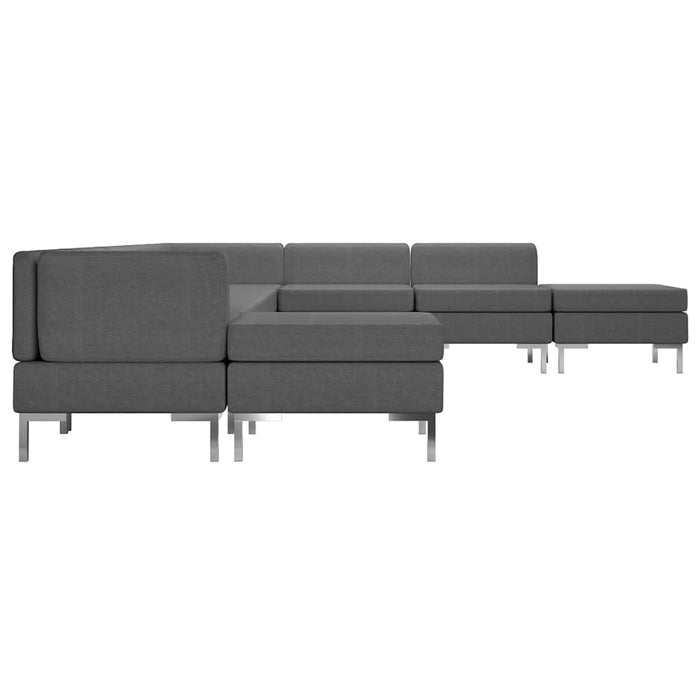 Set canapea, 9 piese, gri închis, material textil WALTI