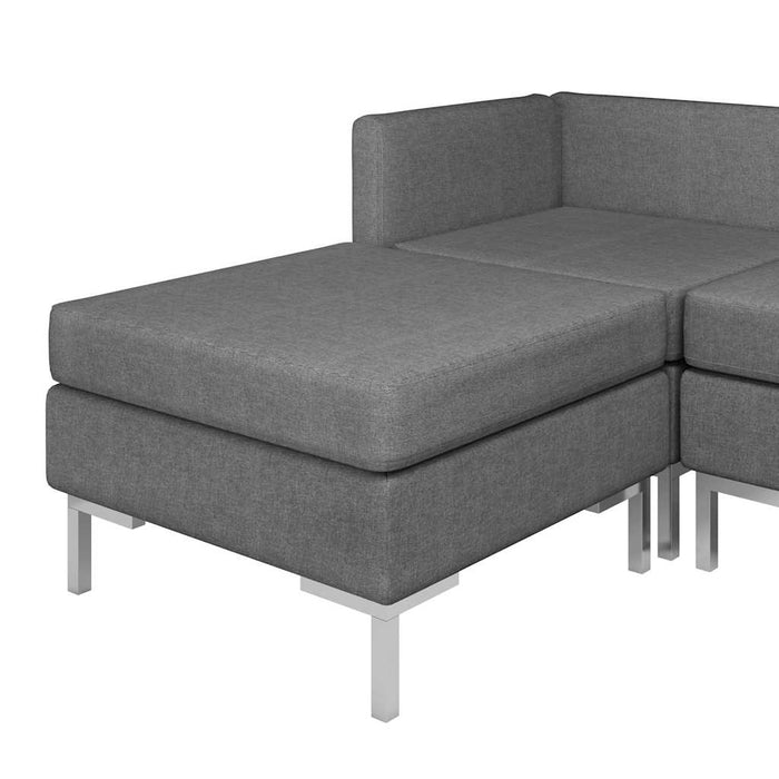 Set canapea, 9 piese, gri închis, material textil WALTI
