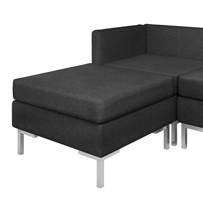 Set de canapele, 9 piese, negru, material textil WALTI