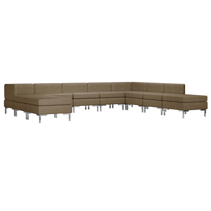 Set canapea 10 piese, maro, textil WALTI