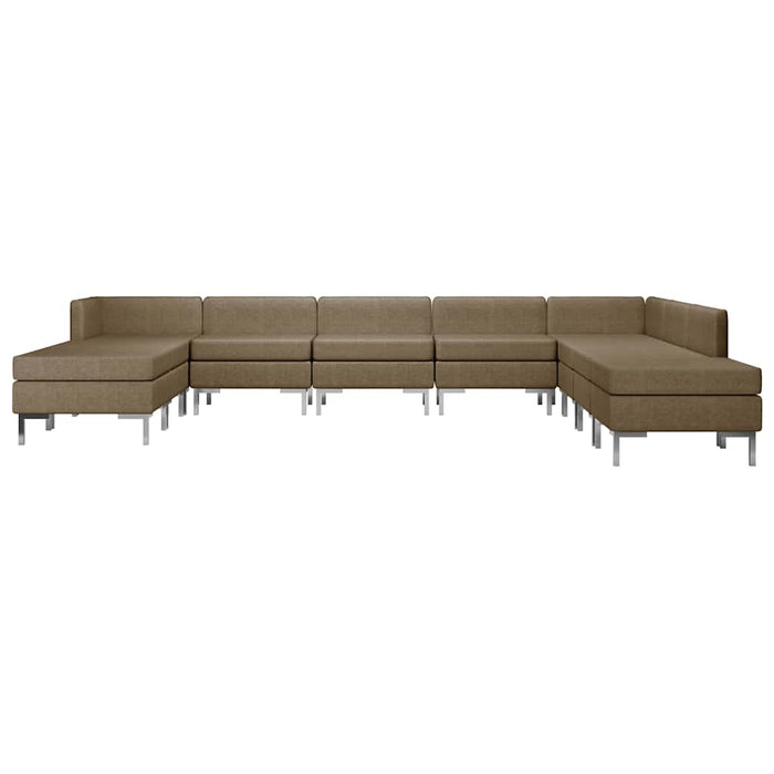 Set canapea 10 piese, maro, textil WALTI