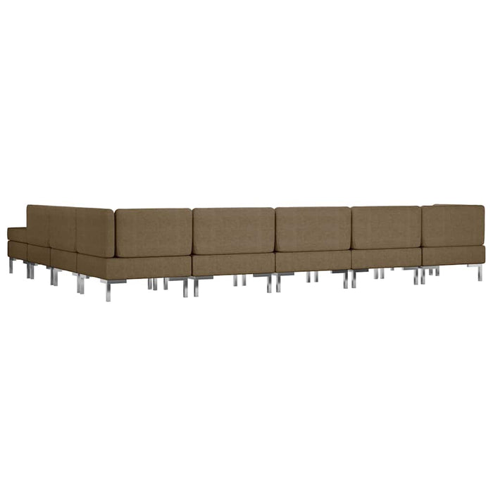 Set canapea 10 piese, maro, textil WALTI