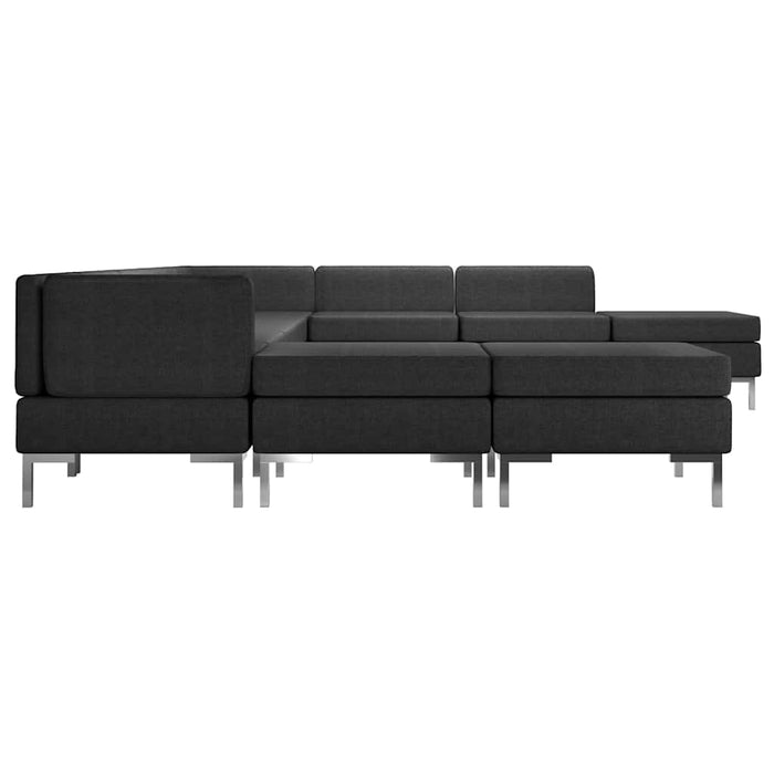 Set de canapele, 10 piese, negru, material textil WALTI