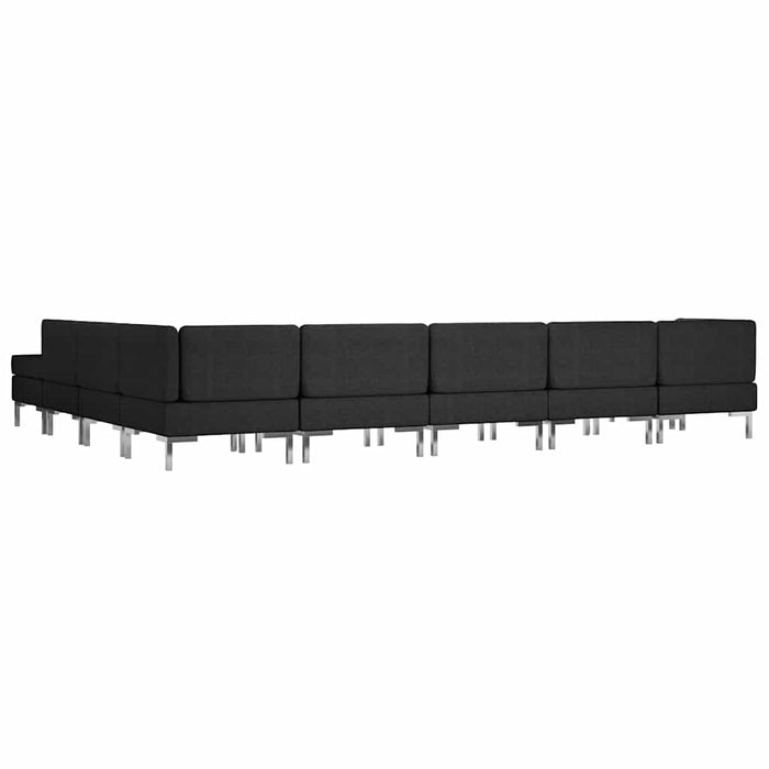 Set de canapele, 10 piese, negru, material textil WALTI