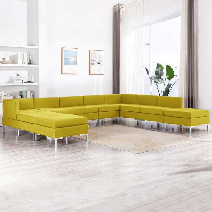 Set de canapele, 10 piese, galben, material textil WALTI