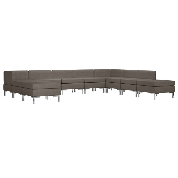 Set canapea 10 piese gri taupe, textil WALTI