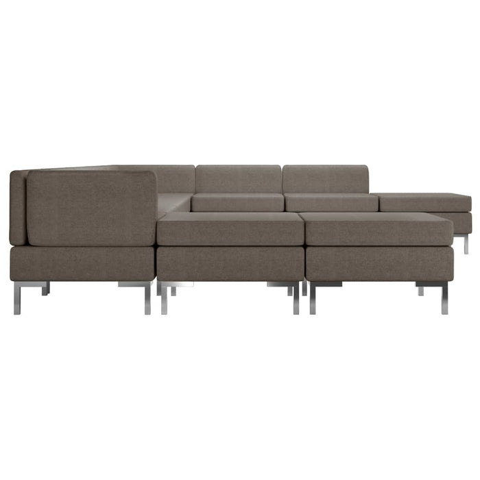 Set canapea 10 piese gri taupe, textil WALTI