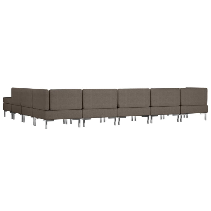 Set canapea 10 piese gri taupe, textil WALTI