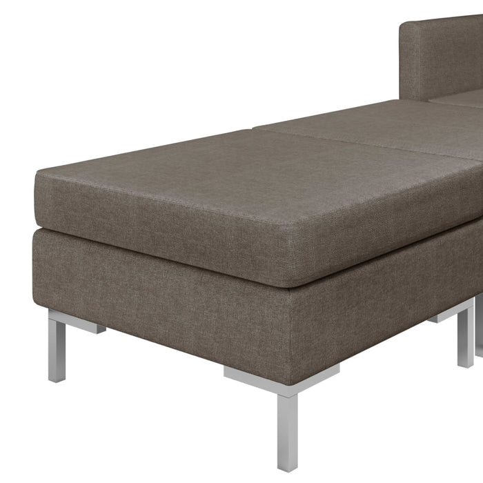 Set canapea 10 piese gri taupe, textil WALTI
