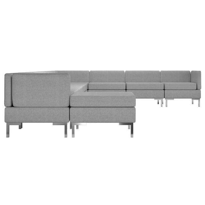 Set de canapele, 10 piese, gri deschis, material textil WALTI