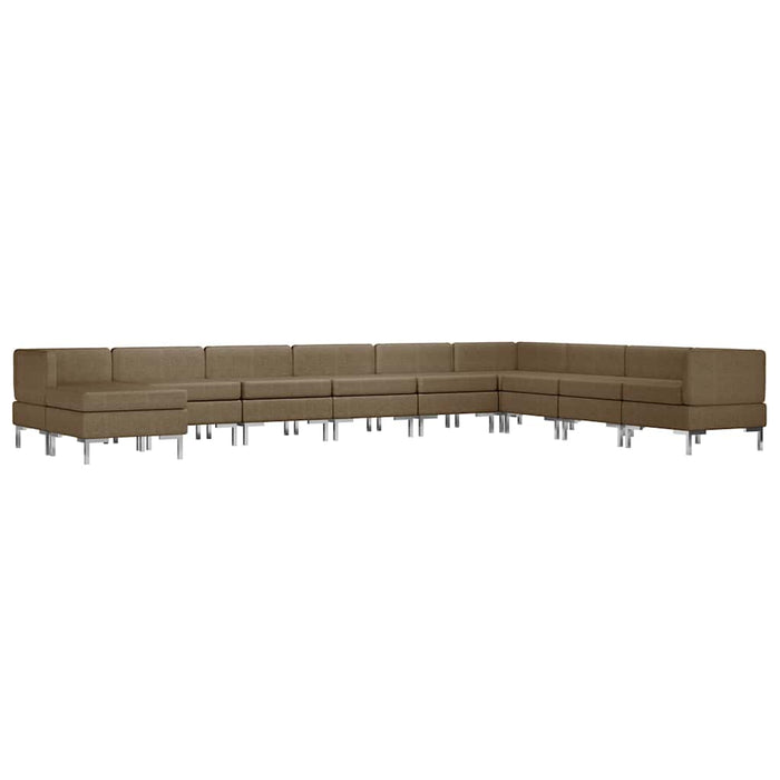 Set de canapele, 10 piese, maro, material textil WALTI