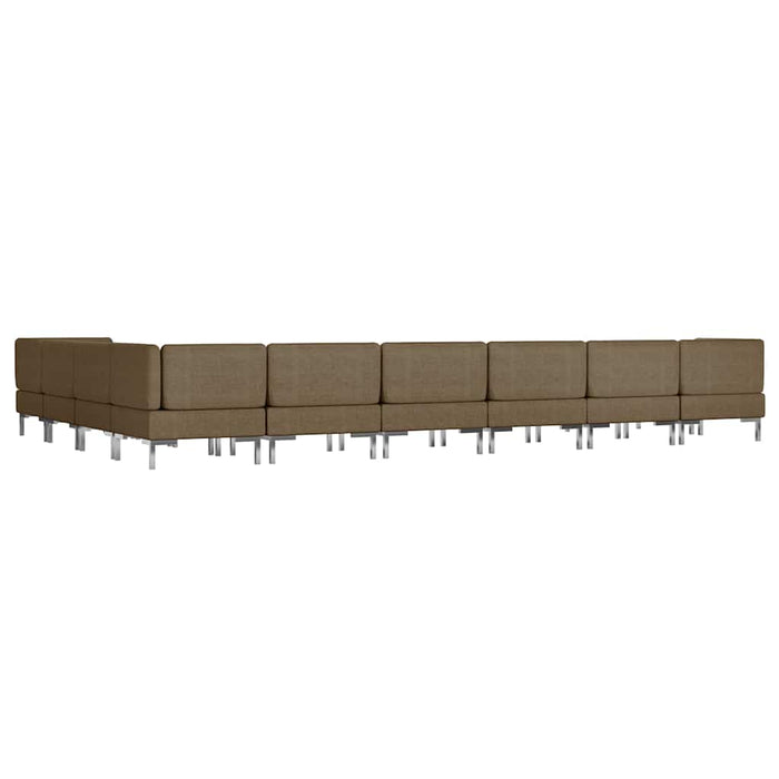 Set de canapele, 10 piese, maro, material textil WALTI