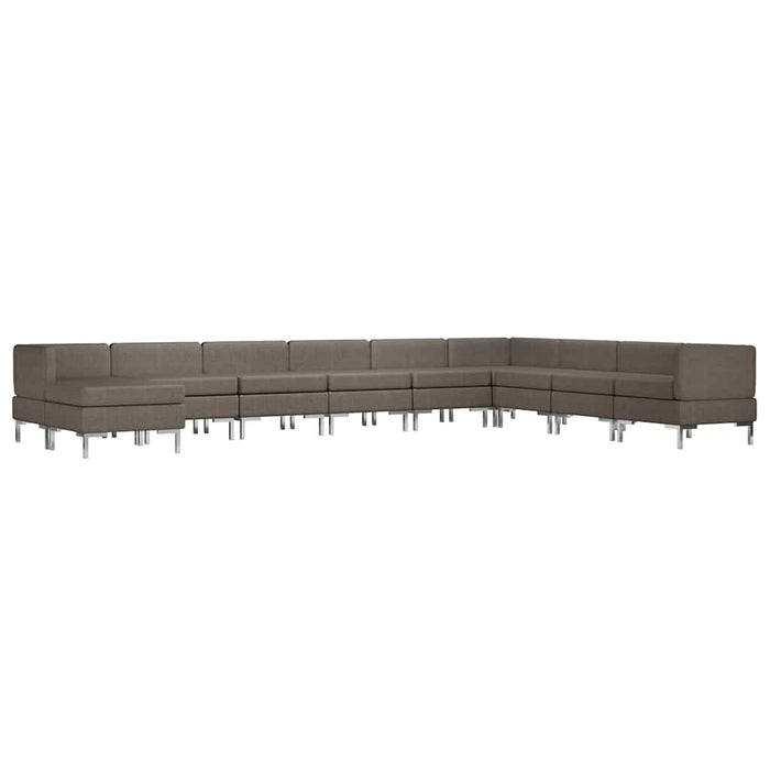 Set de canapele, 10 piese, gri taupe, material textil WALTI