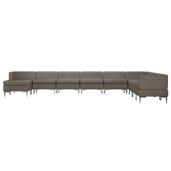 Set de canapele, 10 piese, gri taupe, material textil WALTI