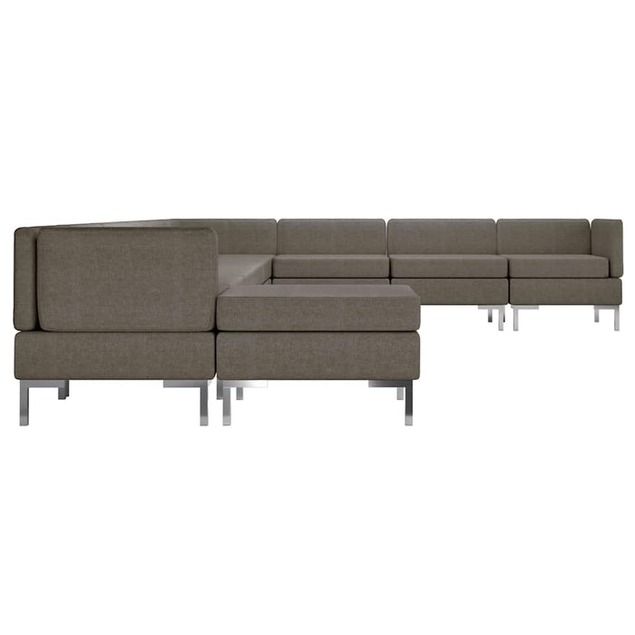Set de canapele, 10 piese, gri taupe, material textil WALTI
