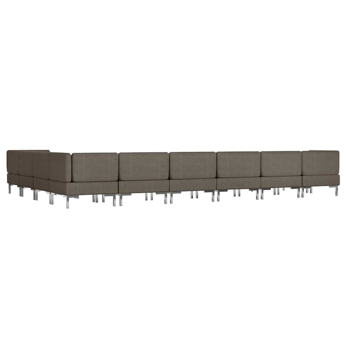 Set de canapele, 10 piese, gri taupe, material textil WALTI