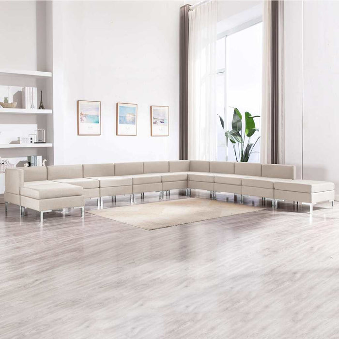 Set canapea, 11 piese, crem, textil WALTI