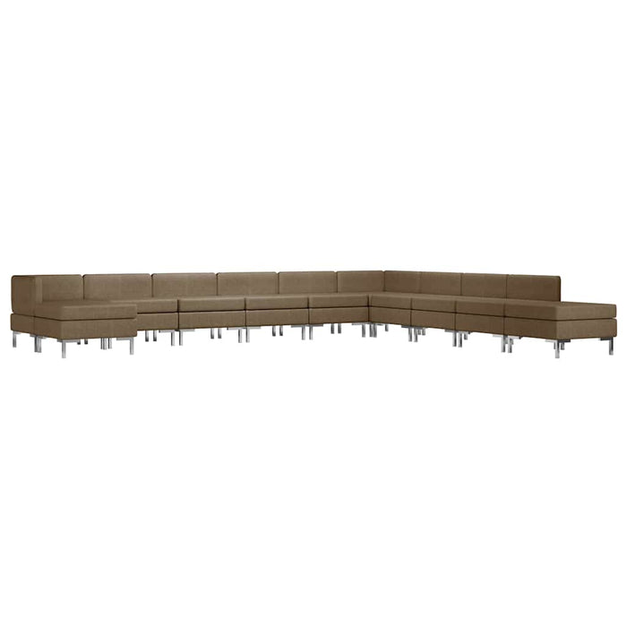 Set de canapele, 11 piese, maro, material textil WALTI