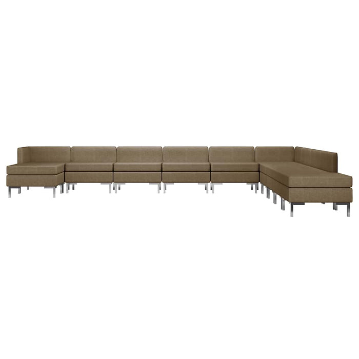 Set de canapele, 11 piese, maro, material textil WALTI