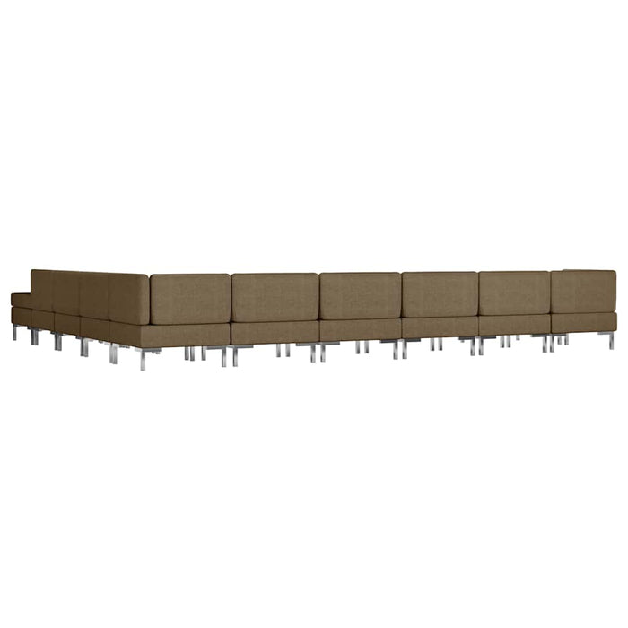 Set de canapele, 11 piese, maro, material textil WALTI
