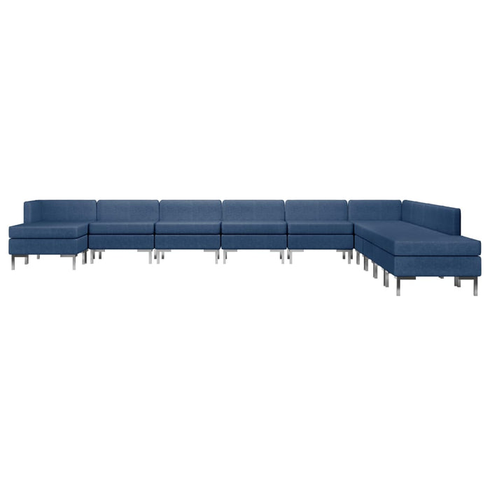 Set de canapele, 11 piese, albastru, material textil WALTI