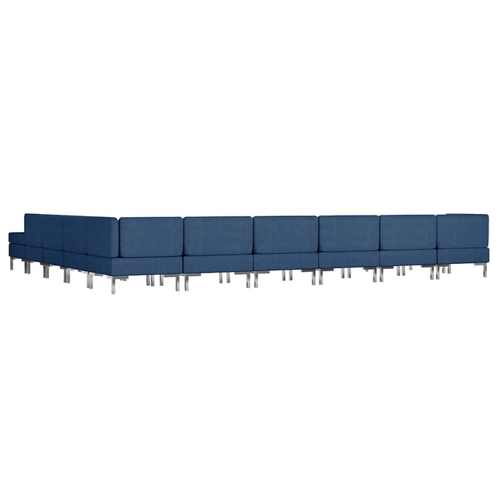 Set de canapele, 11 piese, albastru, material textil WALTI