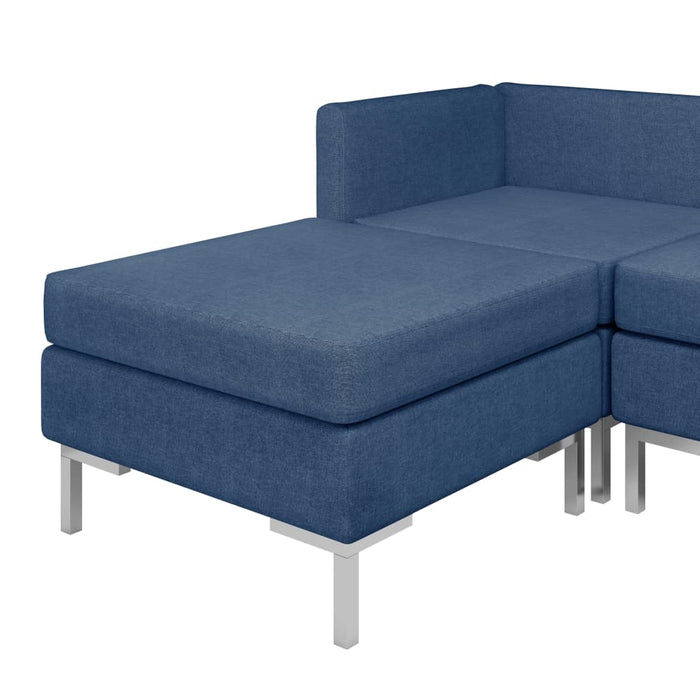 Set de canapele, 11 piese, albastru, material textil WALTI