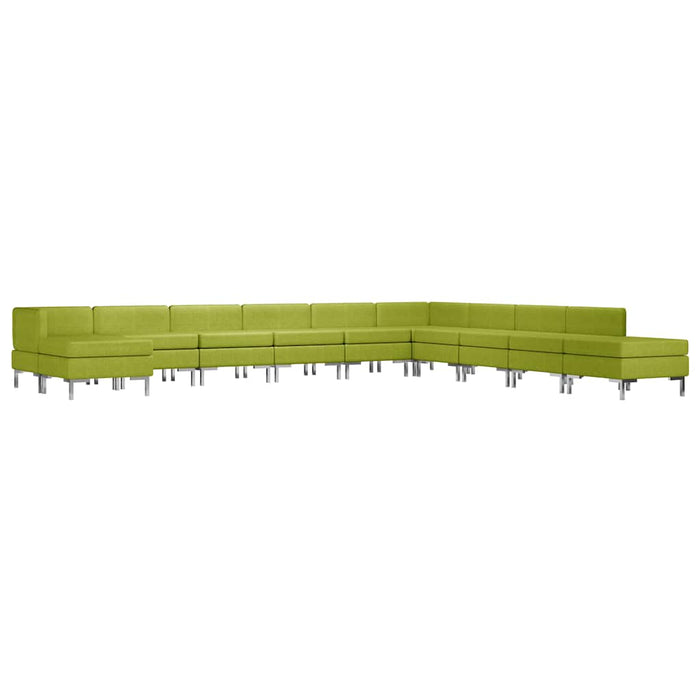 Set de canapele, 11 piese, verde, material textil WALTI