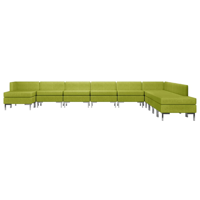 Set de canapele, 11 piese, verde, material textil WALTI