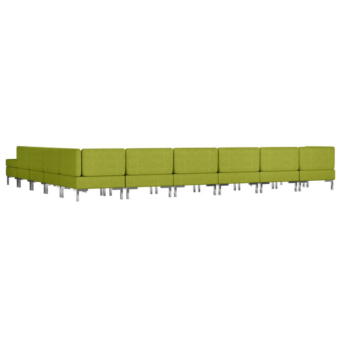 Set de canapele, 11 piese, verde, material textil WALTI