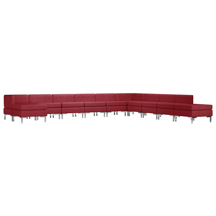 Set de canapele, 11 piese, bordo, material textil WALTI