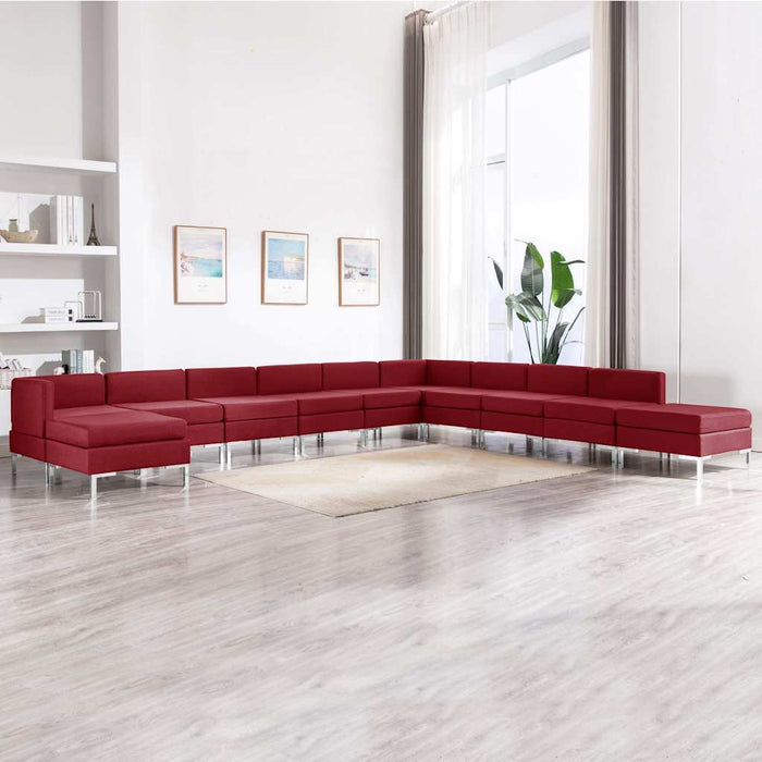 Set de canapele, 11 piese, bordo, material textil WALTI