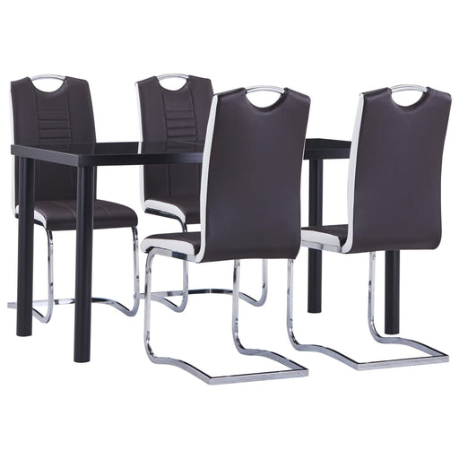 Set mobilier de bucătărie, 5 piese, maro, piele ecologică - WALTI WALTI