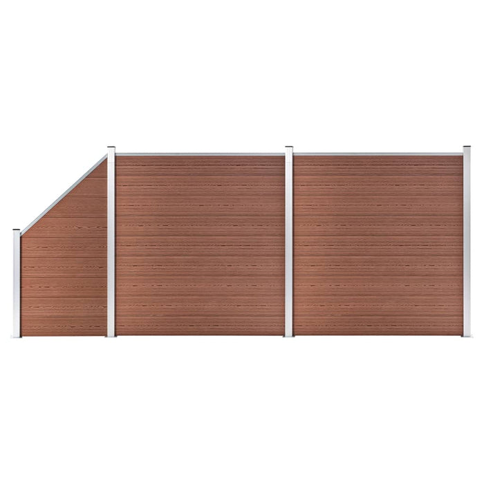 Set panouri gard, 2 pătrate + 1 oblic, maro, 446x186 cm, WPC - WALTI WALTI