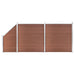 Set panouri gard, 2 pătrate + 1 oblic, maro, 446x186 cm, WPC - WALTI WALTI