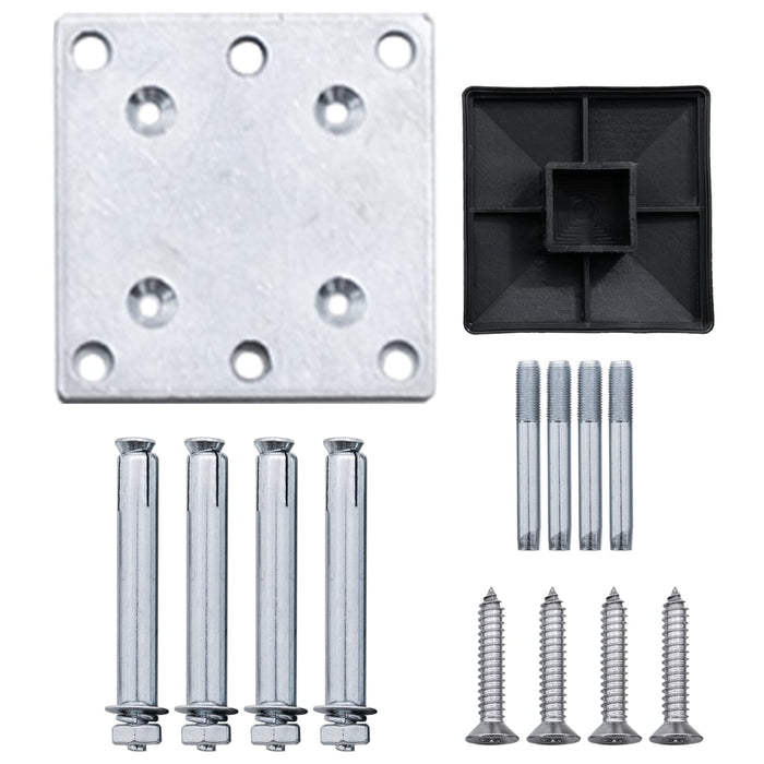 Set panouri gard, 2 pătrate + 1 oblic, maro, 446x186 cm, WPC - WALTI WALTI