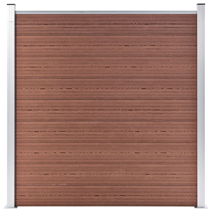 Set panouri gard, 3 pătrate + 1 oblic, maro, 619 x 186 cm, WPC - WALTI WALTI