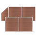 Set panouri gard, 4 pătrate + 1 oblic, maro, 792x186 cm, WPC - WALTI WALTI