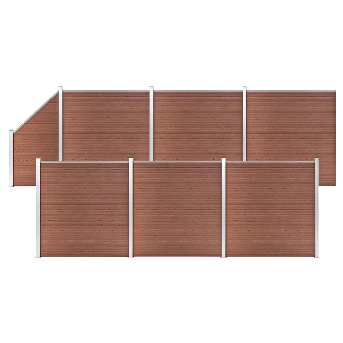 Set panouri gard, 6 pătrate + 1 oblic, maro, 1138x186 cm, WPC - WALTI WALTI