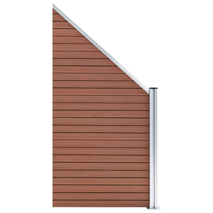 Set panouri gard, 6 pătrate + 1 oblic, maro, 1138x186 cm, WPC - WALTI WALTI