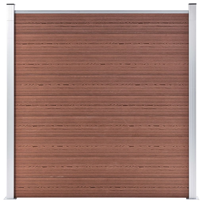 Set panouri gard, 6 pătrate + 1 oblic, maro, 1138x186 cm, WPC - WALTI WALTI