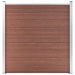 Set panouri gard, 6 pătrate + 1 oblic, maro, 1138x186 cm, WPC - WALTI WALTI