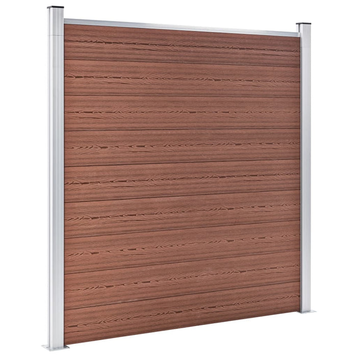 Set panouri gard, 6 pătrate + 1 oblic, maro, 1138x186 cm, WPC - WALTI WALTI