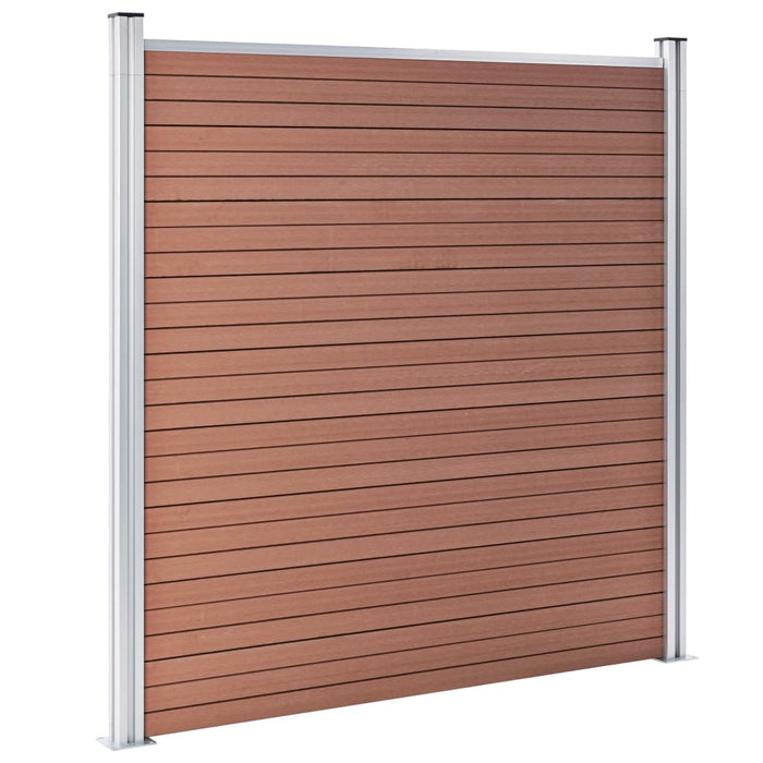 Set panouri gard, 6 pătrate + 1 oblic, maro, 1138x186 cm, WPC - WALTI WALTI