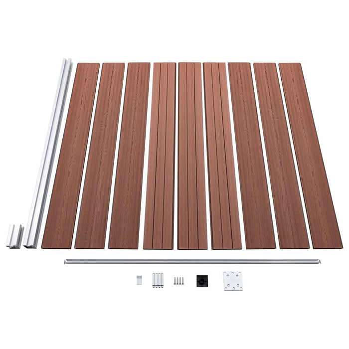 Set panouri gard, 6 pătrate + 1 oblic, maro, 1138x186 cm, WPC - WALTI WALTI