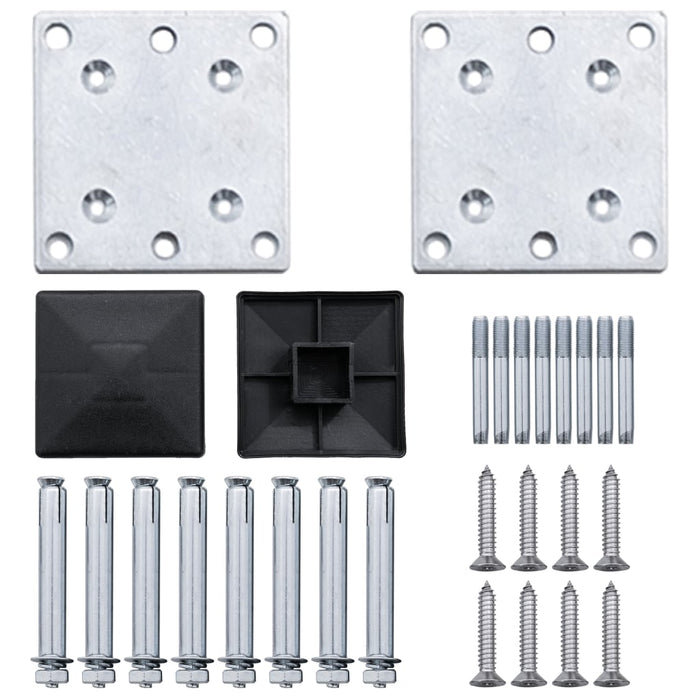Set panouri gard, 2 pătrate + 1 oblic, gri, 446 x 186 cm, WPC - WALTI WALTI