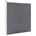 Set panouri gard, 2 pătrate + 1 oblic, gri, 446 x 186 cm, WPC - WALTI WALTI