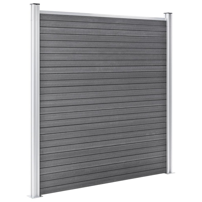 Set panouri gard, 2 pătrate + 1 oblic, gri, 446 x 186 cm, WPC - WALTI WALTI