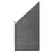 Set panouri gard, 2 pătrate + 1 oblic, gri, 446 x 186 cm, WPC - WALTI WALTI
